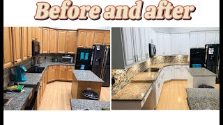 CABINETS before and after Emerald paintsherwinWilliams [upl. by Hokanson428]