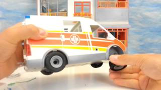 Playmobil Krankenwagen mit Blaulicht Sirene 6685 auspacken seratus1 Kinderklinik [upl. by Ahsenra]