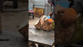 Strong wood splitter woodsplitting woodworking [upl. by Anzovin]