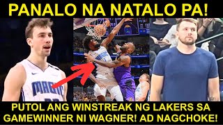 Wagner PINAIYAK ang Lakers sa DULO Putol ang WINSTREAK  MALAS ng Mavs Luka INJURY [upl. by Araldo]