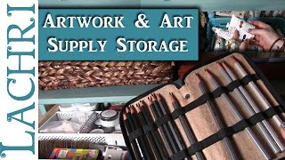 How I store my artwork and art supplies  Art Studio Tour  Lachri [upl. by Marentic]