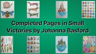 My Completed Pages from Small Victories by Johanna Basford [upl. by Ynhoj]