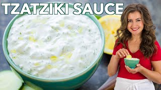 Easy Greek Tzatziki Sauce Cucumber Yogurt Dip shorts [upl. by Cleaves]