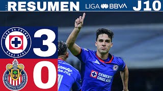 Cruz Azul 30 Chivas goleada y liderato celeste  J10 CL24 [upl. by Danica]