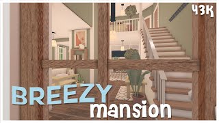 Cheap Breezy Family Mansion  Welcome to Bloxburg  no advanced placing Roblox Build [upl. by Annelg]