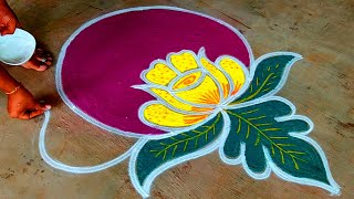 Deepavali kolam design🌹Diwalimuggulu🌹Diwali Rangoli kolam🌹 Easy peacock rangoli🌹Super Colour Rangoli [upl. by Smiley]