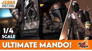 THE ULTIMATE MANDALORIAN  Hot Toys 14 Scale Mandalorian Deluxe REVIEW [upl. by Nirb]