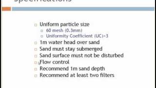 Ecological approaches to water treatment Slow sand filtration [upl. by Gibbon933]