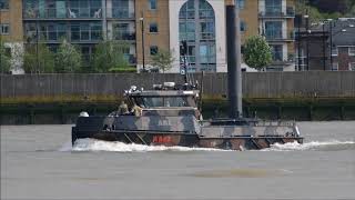 British Army Workboats on the River Thames 020518 [upl. by Ecirtaeb]