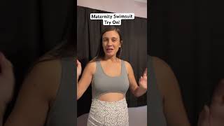 Maternity Swimsuit Try On This swimsuit is SO flattering Pregnancy pregnant maternity clothes [upl. by Rozek]