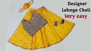 Lehenga Choli Cutting and Stitchingfull tutorial step by step Lehenga choli dress design for kids [upl. by Halla]