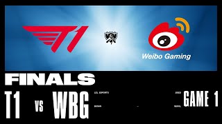 WBG vs T1  Game 1  FINALS Stage  2023 Worlds  Weibo Gaming vs T1 2023 [upl. by Buehler]