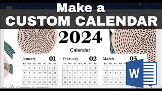 How to Make a CUSTOM CALENDAR in Word Free Templates or Manually [upl. by Sylvie]
