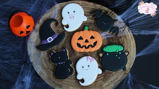 Cómo decorar galletas para Halloween  Biscuiti decorati Halloween  Priscilas Cookies 🎃 [upl. by Ambler]