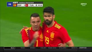 Iago Aspas Goal vs Tunisia [upl. by Shanahan]