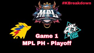 ONIC PH vs NXPE EVOS  Game 1 Playoff MPL PH  KBreakdown [upl. by Ynnep]