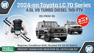 MANN Provent Catch Can Kit Install Video Toyota Landcruiser 70 Series 2024on 45L 1VDFTV PROV55B [upl. by Lacey]