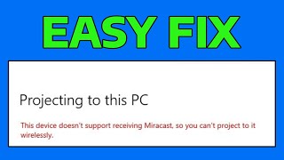 How To Fix Miracast Not Supported on This Device Issue [upl. by Yerggoeg]