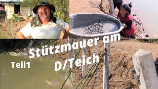 Thailand Ausgewandert Das nächste Großprojekt Hangsicherung zum Teich Der Deich rutscht ab [upl. by Arrej]