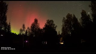 Timelapse from the Live stream Aurora borealis or Northern lights on the 31024 from central Sweden [upl. by Chery]