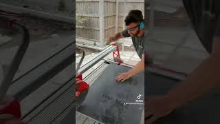 PART 1 How to cut radials out of 20mm porcelain creating a curved path recessed manhole coverup [upl. by Bobbie]