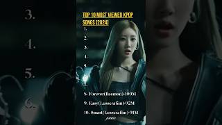 Top 10 most viewed kpop song2024kpopaespababymonsterlesserafimgidle [upl. by Nnair]