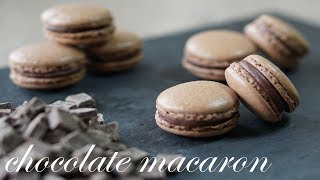 チョコレート マカロンの作り方 French Chocolate Macarons Recipe [upl. by Akemed]