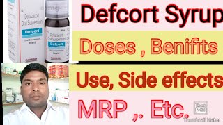 Defcort Syrup uses in Hindi  Deflazacort orl suspension in Hindi [upl. by Yecak]