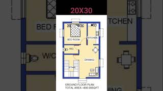 2030 600sqft 2d floor plan  homedesign houseshortvideo [upl. by Umeko]