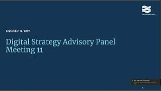 Digital Strategy Advisory Panel Meeting 11  September 12 2019 [upl. by Hamid]