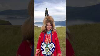 Daughter of the steppes 🌾 🐎 Wearing a traditional Khakas outfit in Khakassia siberia russia [upl. by Ara676]