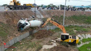 Incredible Heavy Truck Failed Heavy Recovery Excavator Crane Equipment Helping Operators [upl. by Janith]