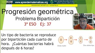 Progresión geométrica Bipartición 3eso 04 037 José Jaime Mas [upl. by Nakashima]