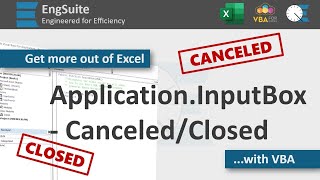 Handle ApplicationInputBox Cancel or Close  Excel VBA [upl. by Yrdua]