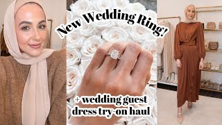 New Ring Details  Wedding Guest Dress TryOn Haul [upl. by Anelehs177]