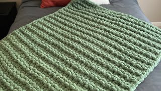 HAND KNIT A CHUNKY BLANKET DOUBLE GARTER [upl. by Eph]