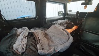 Sleeping in Jimny Part 2  Lets sleep in Jimny and review [upl. by Lyrad]