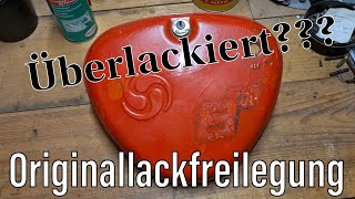 Originallackfetischist  Wie entferne ich überlackierte Farbe von einen Simson Seitendeckel [upl. by Ahsena]