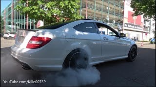 Mercedes C350 BURNOUT 1080p [upl. by Leksehcey]