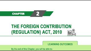 FCRA Revision for SPOM foreign contribution regulation act 2010 [upl. by Enneirdna]