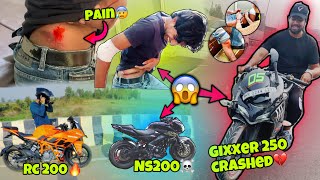 Ns200 amp KTM RC 200 POWER CHECK  GixXer Rider Accident [upl. by Navlys]