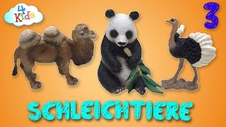 Schleichtiere Wildtiere Bauernhoftiere Tiernamen und Tierstimmen vorgesprochen Deutsch 3 [upl. by Anileh]