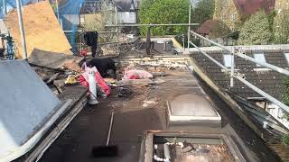 Stripping flat roof London [upl. by Ahsimik]