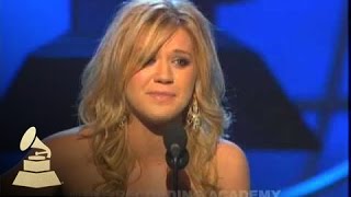 Kelly Clarkson accepting the GRAMMY for Best Female Pop Vocal Performance at the 48th GRAMMY Awards [upl. by Gorrono]