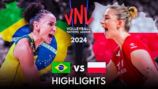 🇧🇷 BRAZIL vs POLAND 🇵🇱  Highlights  Womens VNL 2024 [upl. by Aileen]