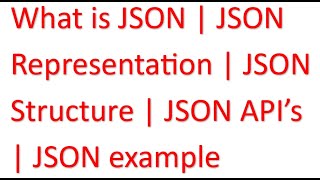 What is JSON  JSON Representation  JSON Structure  JSON APIs  JSON Example  JSON Theory Spring [upl. by Aiym]