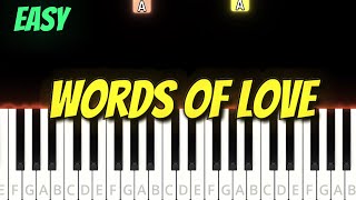 quotLearn Words of Love  Easy Piano Tutorial for Beginnersquot [upl. by Ennairb]