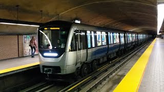 MONTREAL METRO Lucien LAllier Patform View Azur Station Stop Plus Tunnel View [upl. by Nesahc]