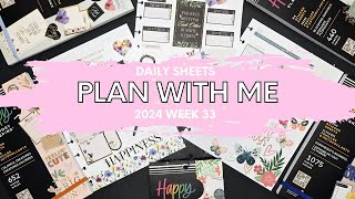 2024 DAILY SHEETS PLAN WITH ME WEEK 33 [upl. by Aital]