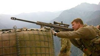 US Army Sniper In Afghanistan With His Barrett Rifle [upl. by Ganley751]